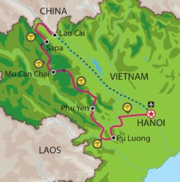Sapa Vietnam Motorbike tour map