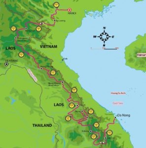 VN Laos Ho Chi MInh Trail Tour Map