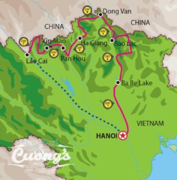 Ha Giang Border tour 7D 7N Map